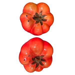 Vintage Ceramic Tomato Salt & Pepper Shakers